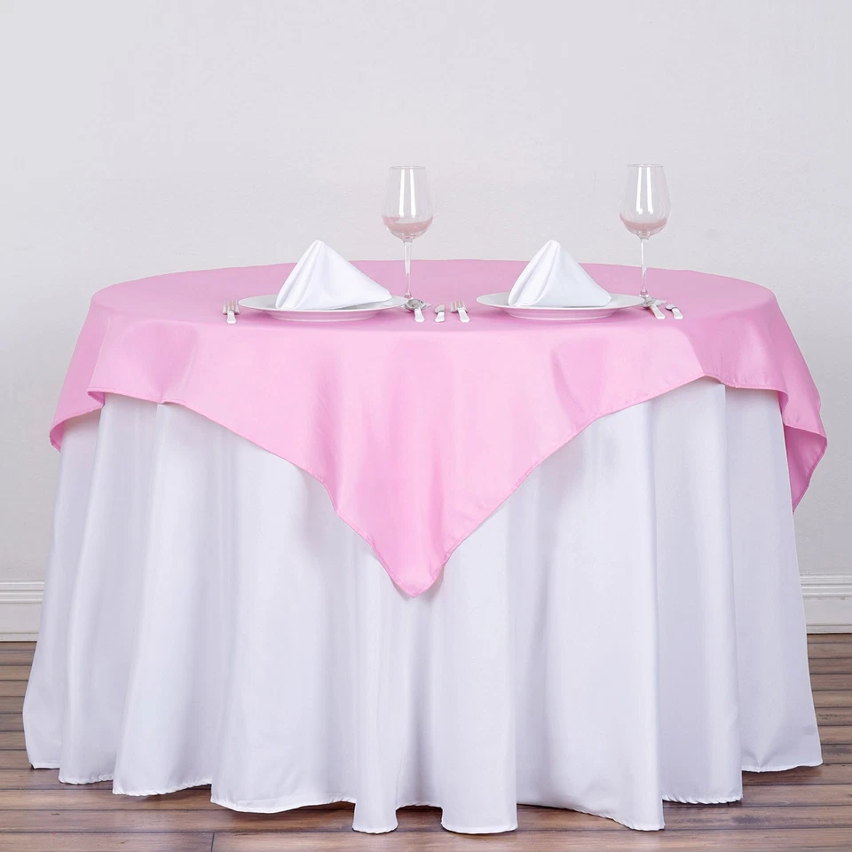 12 pcs 54" SQUARE POLYESTER TABLECLOTHS Wedding Party Catering Dinner Linens - Image 1 of 1