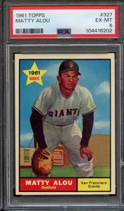1961 Topps #327 Matty Alou RC PSA 6 High End San Francisco Giants 8202 - Picture 1 of 2