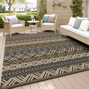 Outdoor Rug Carpet Waterproof-Patio Rug Mat 5x8 Reversible RV Camping Rug Pic - Picture 1 of 9