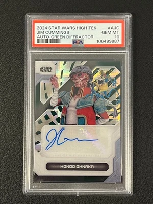 Jim Cummings Jondo Ohnaka 2024 Topps Star Wars High Tek Auto Green /10 PSA 10 - Image 1 of 2