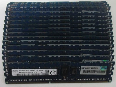 16x SK hynix 4GB ECC PC3 1Rx4 12800R-11-12-C2 64GB Total HMT351R7EFR4C-PB - Image 1 of 3