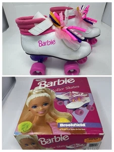 Barbie Patines Niño Pequeño Talla 13 Europeo Talla 31 Blanco Rosa Púrpura - Imagen 1 de 13