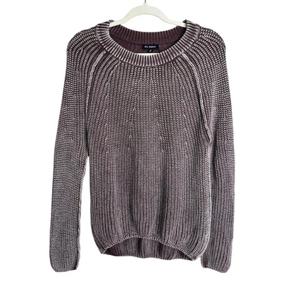 Синий перец 100% хлопок громоздкий вязаный ребристый шеи свитер в матовый лиловый размер S - Изображение 1 из 4