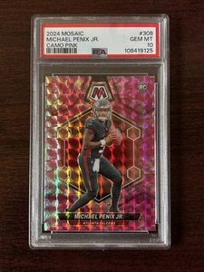 2024 Panini Mosaic Michael Penix Jr. #308 Pink Camo - PSA 10 - Picture 1 of 5