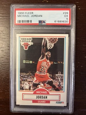 90-91 Fleer Michael Jordan 篮球卡 26 号 PSA 5 — 第 1/2 张图片