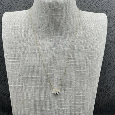 Collar Hoja Cristal Tono Dorado Mujer Minimalista Marquesa Racimo Ajustable Foto 1 de 4