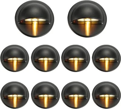 FVTLED Pack of 10 Warm White Low Voltage LED Deck Lights kit Recessed Landscape Outdoor