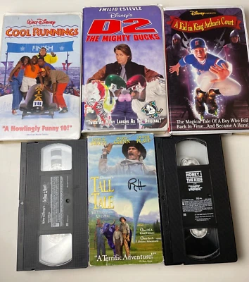 6 Disney Live Action Movies VHS Cool Runnings D2 Dear to My Heart Tall Tale... - Image 1 of 4