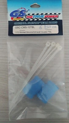 Raccordo in  silicone blu Collettore-Marmitta Auto-moto r/c 1:10 2pz. + fascette - Immagine 1 di 4