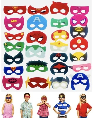 Superhero Felt Masks Party Favor Cosplay Toy Boys & Girls Avengers (28 assorted) - Image 1 of 4