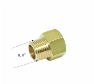 1/2 NPT Male to M22 X 1.5 Female Brass Pipe Fitting Metric Gauge Sensor Adapter - Picture 1 of 2