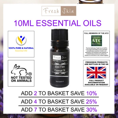10ml Essential Oils - 100% Pure Natural Essential Oil - Aromatherapy - Freshskin - Image 1 of 4