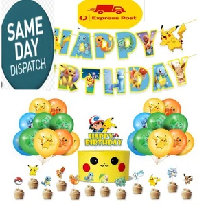 Pokemon Pikachu Party Supplies Kids Children Birthday Decoration - Picture 1 of 12