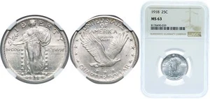 United States 1918 ¼ Dollar Silver 900 NGC MS 63 - Picture 1 of 1