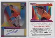 2022 Leaf Vivid Gray /40 Jackson Holliday #BA-JH1 Auto