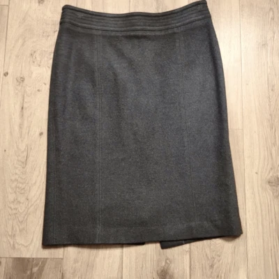 Falda lápiz recta de lana Emporio Armani gris talla 8 Foto 1 de 4