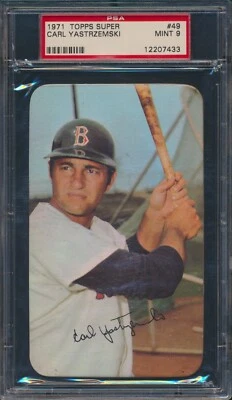 1971 Topps Super Carl Yastrzemski #49 HOF Boston Red Sox PSA 9 MINT - Image 1 of 2