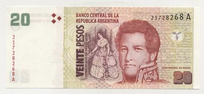 Argentina 20 Pesos ND 1999 Pick 349 UNC Banknote Uncirculated - Image 1 of 2
