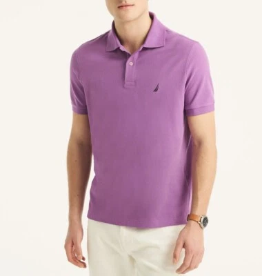 NUEVO CON ETIQUETAS Nautica Para Hombres Todo Algodón Calce Clásico Manga Corta Rendimiento Cubierta Polo Foto 1 de 4