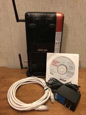 Verizon FIOS Actiontec MI424WR Router w/ Stand, Ethernet Cable, & Manual CD - Image 1 of 4