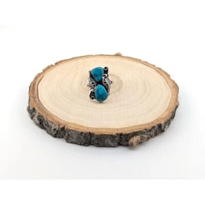 Navajo Kingman Turquoise Ring Sterling Silver Handmade Jewelry Sz 7.75US** - Picture 1 of 8