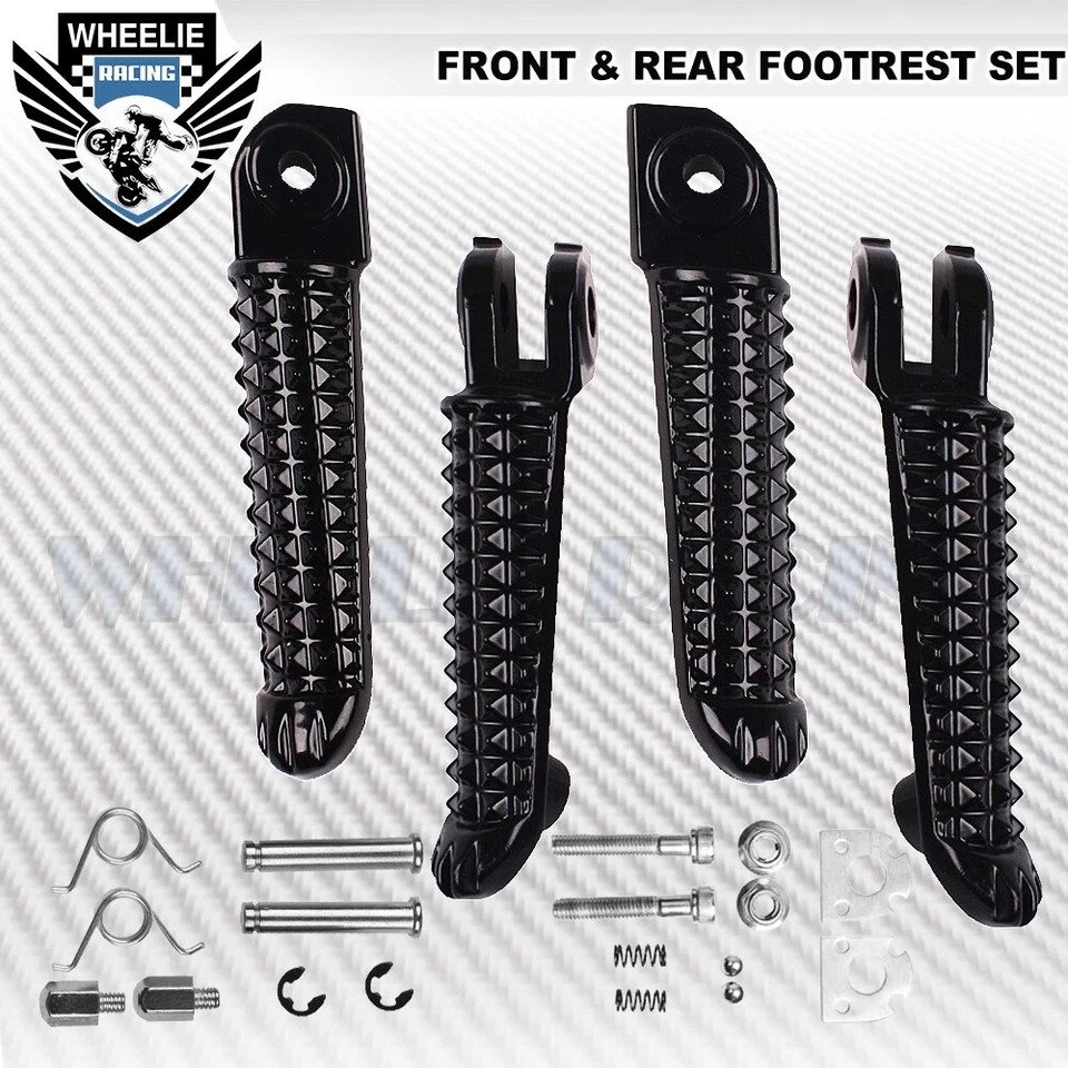 FRONT+REAR PAIR LH+RH FOOTREST FOOT PEG/PILLION STEP BAR 00-18 YZF R1 /03-20 R6 - Image 1 of 3