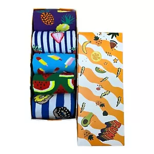 5 Pairs Fruit Gift Box Set/Cute Socks/Colourful Funny Socks/Unisex Socks - Picture 1 of 2