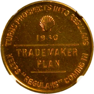 1940 Shell Service Stations Plan Tradeker Medalla NGC como nuevo 65 (16-1) - Imagen 1 de 5