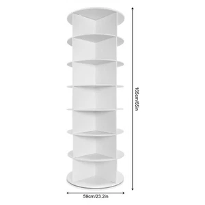 Zapatero Giratorio Torre 7 Niveles Organizador, Giratorio 360 Blanco Zapatero Almacenamiento - Imagen 1 de 19