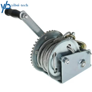 Heavy Duty 1500lbs Crank Winch Winch Hand Winch Gear Winch W/32FT Wire Rope - Picture 1 of 12