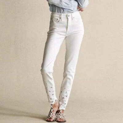 Nuevo Polo Ralph Lauren Mujer Tompkins Ajustado Tiro Alto Tobillo Jeans Talla 26, $198 Foto 1 de 4