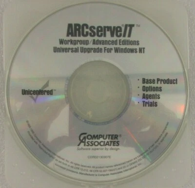 ARCserve IT Workgroup/Advanced Editions Upgrade For Windows NT Unicentered - Image 1 of 2