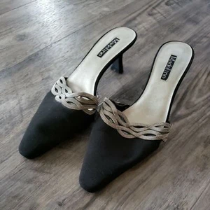 Madeline Stuart Black Slip On Heels Size 8 M - Picture 1 of 3