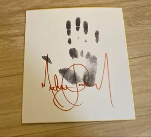 1987 Michael Jackson Japan Tour signed Handprint coloriertes Papier Autogramm g55 - Bild 1 von 1