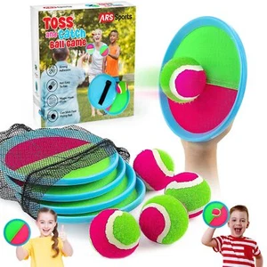 Kids Toys Toss and Catch Ball Game Set, Classic Outdoor Games with 4 Paddles ... - Picture 1 of 7