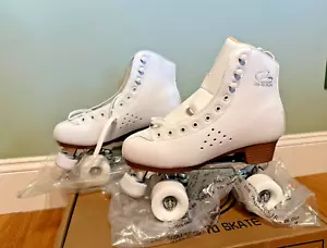 White Quad Roller Skates for Women/Men, US Size W8, M7 - Picture 1 of 4