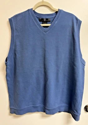 Men's Nike Golf Sz XL Medium Blue Sweater Vest Textured Ribbed - Image 1 of 3