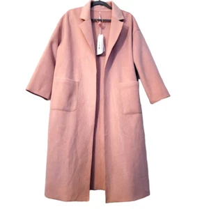 Luxurious Double-Sided Pink 100% Wool Coat Premium Wool Exterior CN Size (L) - Picture 1 of 7
