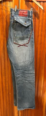 De colección. Pantalones de mezclilla Chams Premium para hombre talla 34 azul ropa de calle pierna ancha patinador centro comercial gótico Foto 1 de 4