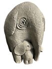 Elephant Calf Figurine Statue Vintage Home Decor Animal Safari Abstract 7"