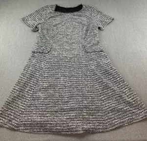 Lane Bryant Knobby Knit A-Line Dress Womens 22/24 Black White Flattering Career - Picture 1 of 12