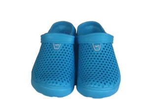 Zoccoli donna adolescente blu patch abbellimento taglia 7 - Foto 1 di 10