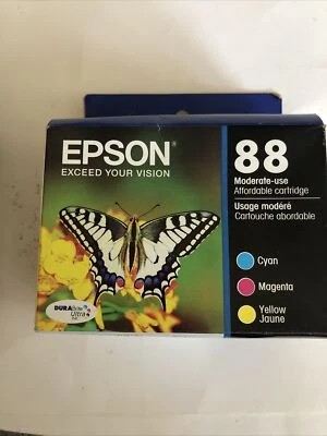 EPSON 88 CYAN, MAGENTA, YELLOW INK CARTRIDGES NEW / GENUINE / Expired 2018, New - Image 1 of 4