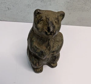 Vintage Solid Cast Iron Standing Bear 2.5" Tall Paperweight Figurine - Picture 1 of 6