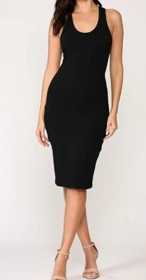 Elizabeth & James DESIGNER black pencil dress crisscross back Women's Sz 2 #CB9 - Image 1 of 4