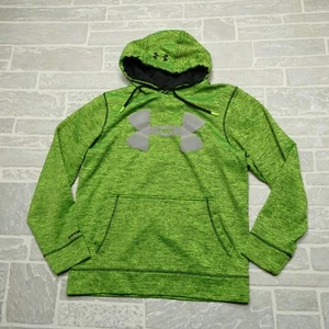Under Armour Sweater Adult Small Neon Green Hooded Sweatshirt Hoodie Reflective - Picture 1 of 8