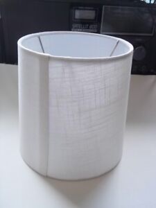 White lampshade. Pre-owned.  8 1/2 x 8 1/2 x 7 1/2.  *** RE-USE: Reduce waste.  