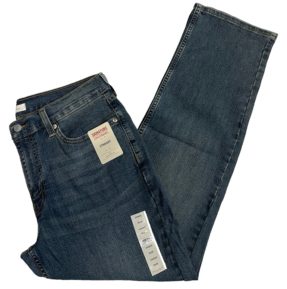 Signature Flex S51 By Levi Strauss & Co. Men's Straight Fit Jeans 33x30