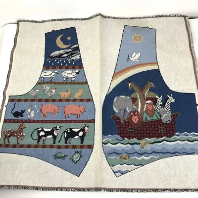 Chaleco tapiz arco iris animales arca de Noé de colección panel de tela artesanía religiosa Foto 1 de 4