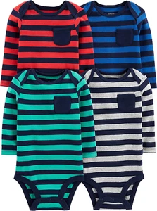 Simple Joys by Carter'S Unisex Babies' Long-Sleeve Thermal Bodysuits, Pack of 4 - Picture 1 of 6